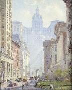 Colin Campbell Cooper Chambers Street and the Municipal Building, N.Y.C. oil
